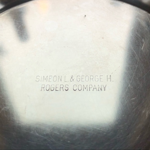 SILVERPLATE GLASS PRESERVE / SALT DISH MADE BY ROGERS CO - Picture 6 of 6